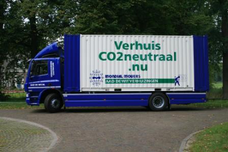 Verhuiswagen Mondial Aad de Wit verhuizingen CO2 Neutraal verhuizen