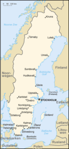Landkaart verhuizen naar Zweden, internationaal verhuizen